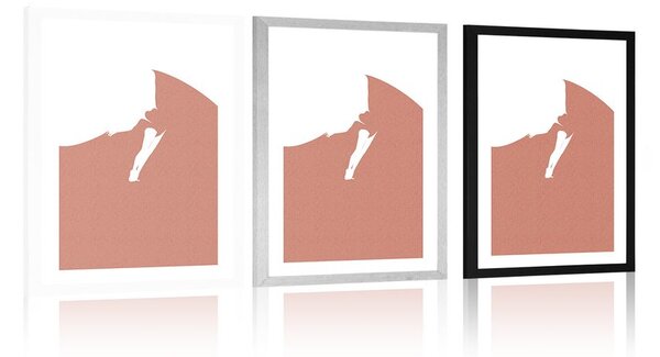Plakat z passepartout abstrakcja tajemniczego tańca