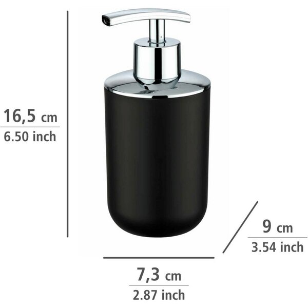 Wenko Dozownik mydła Brasil 320 ml, czarny