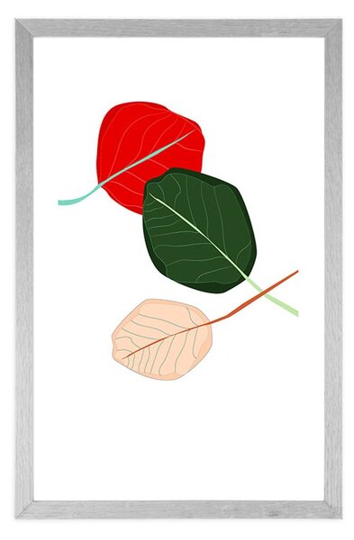 Plakat z passepartout liście pełne kolorów