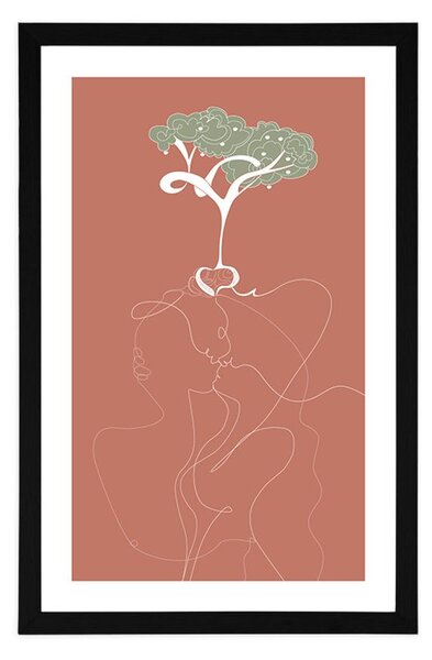 Plakat z passepartout korzenie miłości
