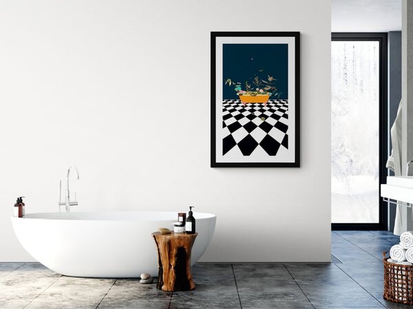 Plakat z passepartout botanika pełna fantazji