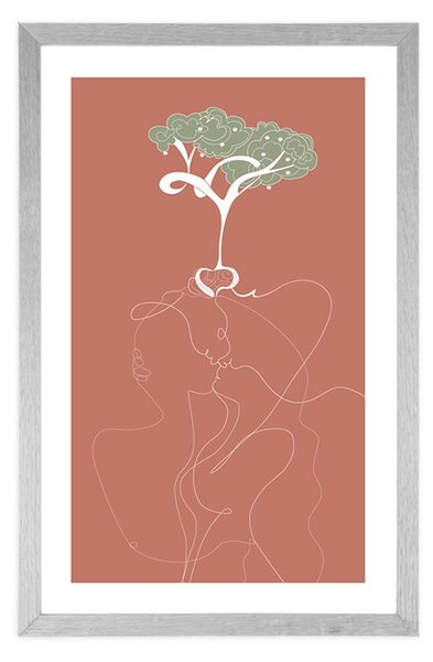 Plakat z passepartout korzenie miłości