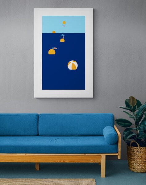 Plakat z passepartout letnie wakacje na wietrze
