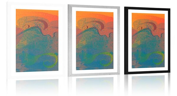Plakat z passepartout abstrakcja morza