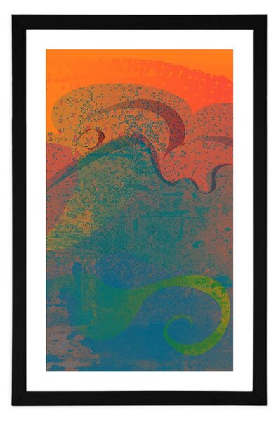 Plakat z passepartout abstrakcja morza