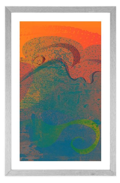 Plakat z passepartout abstrakcja morza
