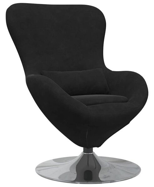 Fotel jajo czarny 63 x 73 x 90 cm aksamit