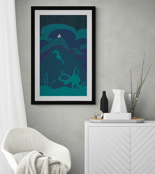 Plakat z passepartout podwodny świat