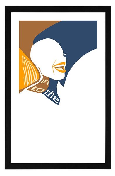 Plakat z passepartout sylwetka kobiety z napisem
