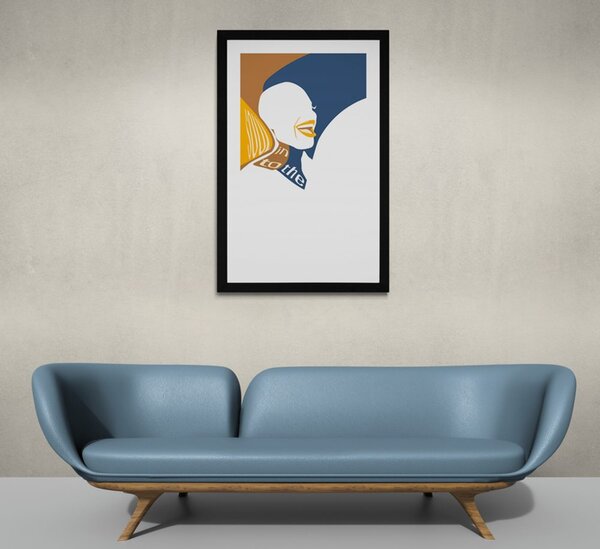 Plakat z passepartout sylwetka kobiety z napisem