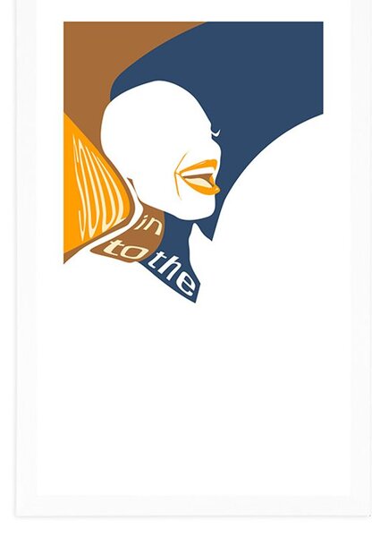 Plakat z passepartout sylwetka kobiety z napisem
