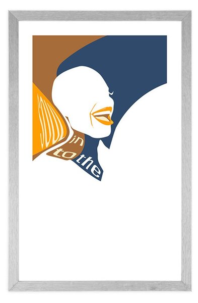 Plakat z passepartout sylwetka kobiety z napisem