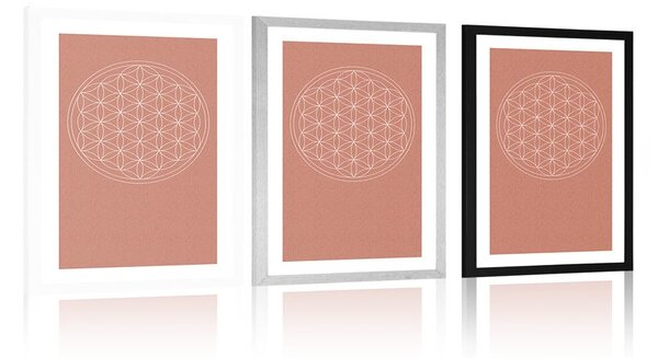 Plakat z passepartout przepiękna Mandala