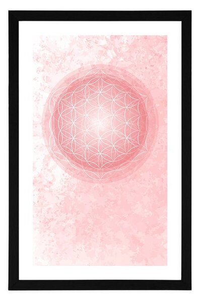 Plakat z passepartout Mandala w delikatnych tonach