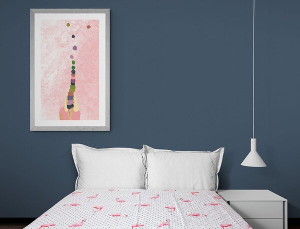 Plakat z passepartout dziewczyna z lodami