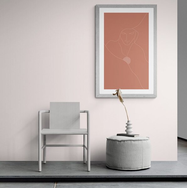 Plakat z passepartout delikatne linie i kwiat życia