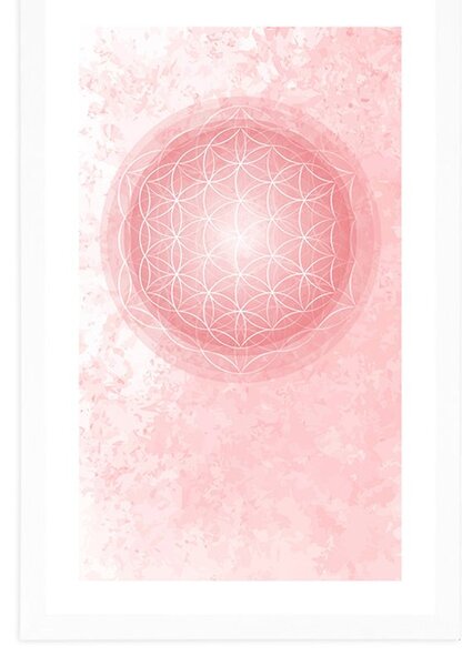 Plakat z passepartout Mandala w delikatnych tonach