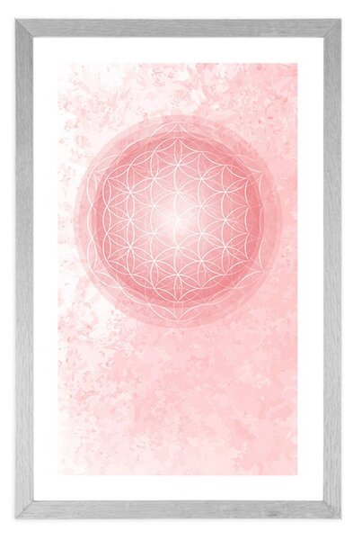 Plakat z passepartout Mandala w delikatnych tonach