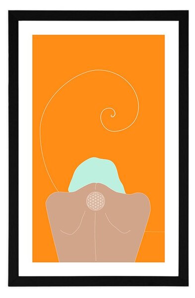 Plakat z passepartout dziewczyna z kwiatem życia