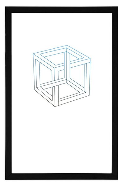 Plakat z passepartout minimalistyczna kostka