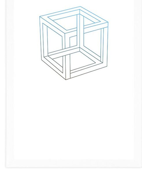 Plakat z passepartout minimalistyczna kostka