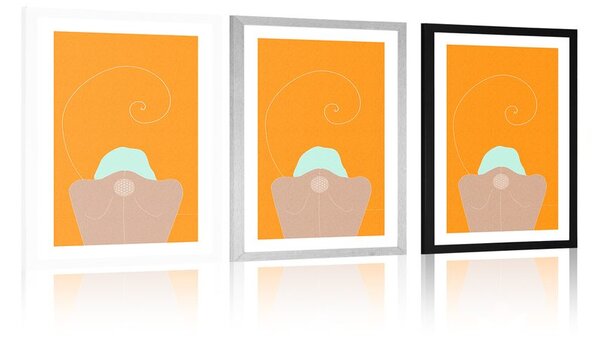 Plakat z passepartout dziewczyna z kwiatem życia