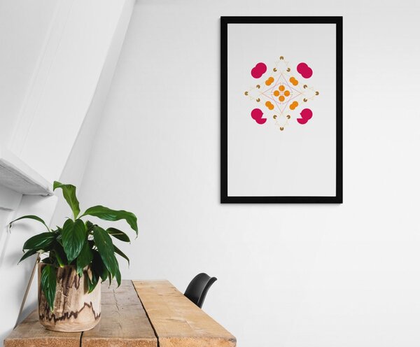 Plakat z passepartout i ciekawymi wzorami