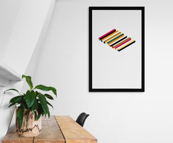 Plakat z passepartout kolorowe wzory