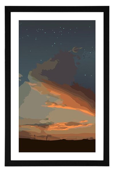 Plakat z passepartout magiczna noc w przyrodzie