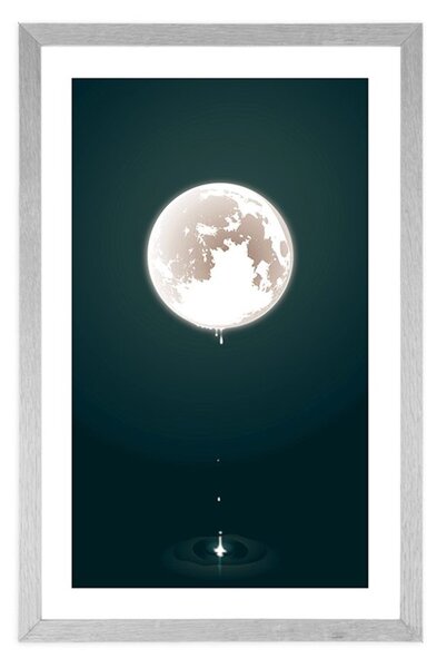 Plakat z passepartout uroczy księżyc