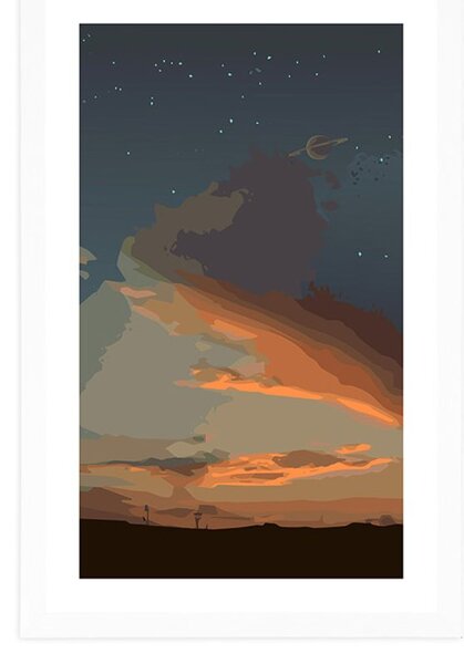 Plakat z passepartout magiczna noc w przyrodzie