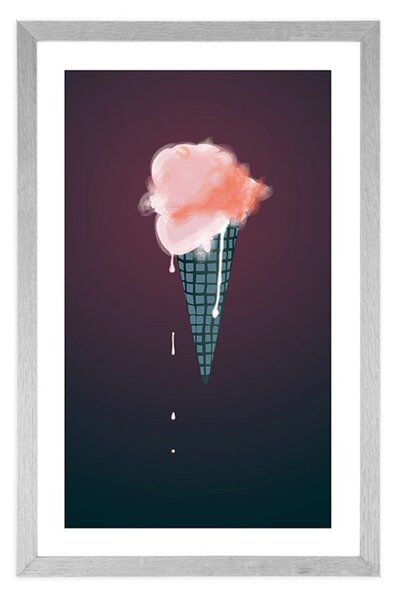 Plakat z passepartout lody