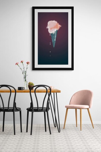 Plakat z passepartout lody