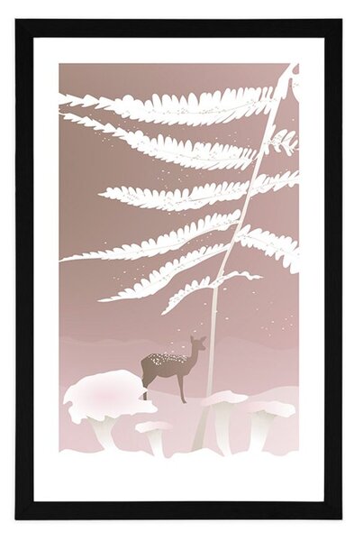 Plakat z passepartout bajkowe życie w lesie