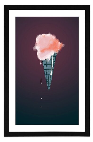 Plakat z passepartout lody