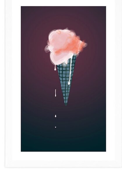 Plakat z passepartout lody