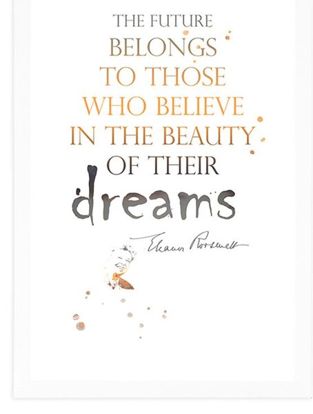 Plakat z passepartout motywacyjny cytat - Eleanor Roosevelt