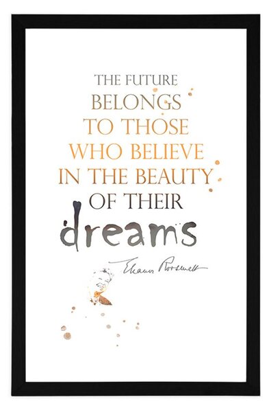 Plakat z passepartout motywacyjny cytat - Eleanor Roosevelt