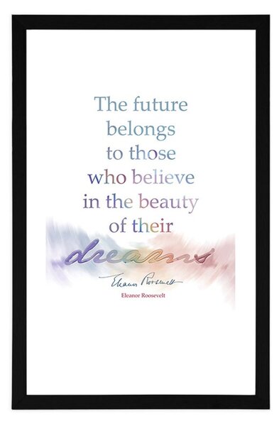 Plakat z passepartout i motywacyjnym cytatem - Eleanor Roosevelt