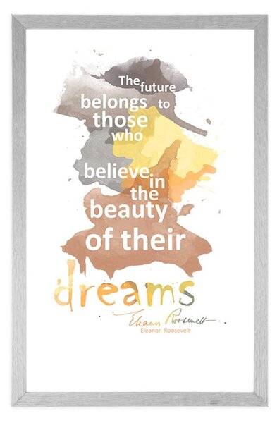 Plakat z passepartout motywacyjny cytat o snach - Eleanor Roosevelt