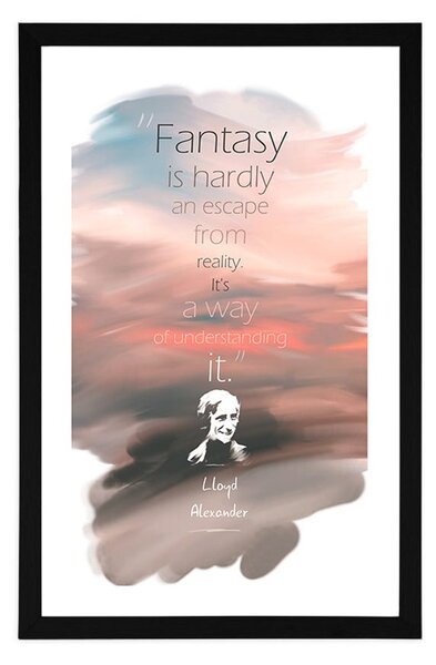 Plakat z passepartout cytat o fantazji - Lloyd Alexander