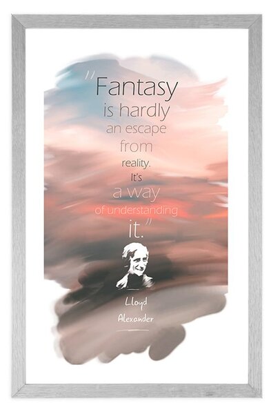 Plakat z passepartout cytat o fantazji - Lloyd Alexander