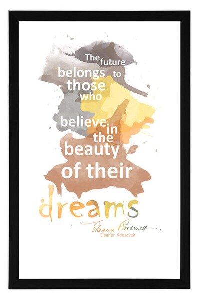 Plakat z passepartout motywacyjny cytat o snach - Eleanor Roosevelt