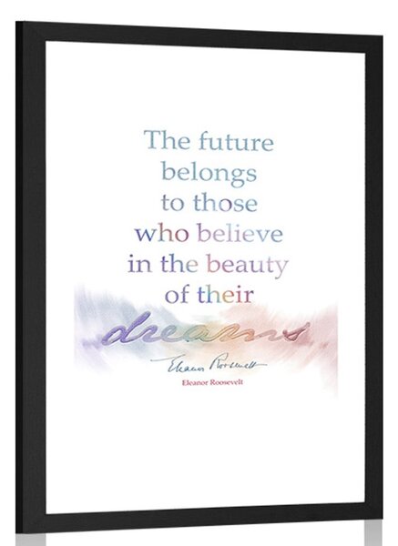 Plakat z passepartout i motywacyjnym cytatem - Eleanor Roosevelt