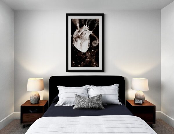 Plakat passepartout serce w ciekawym dizajnie