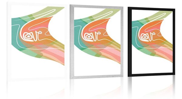Plakat Love w nietypowym dizajnie