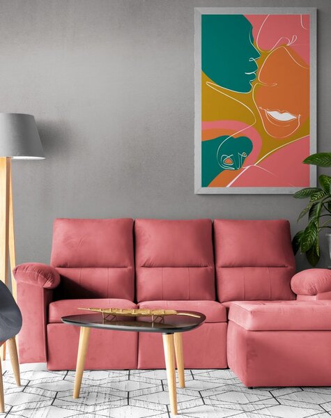 Plakat szczęśliwa para w pastelowych kolorach
