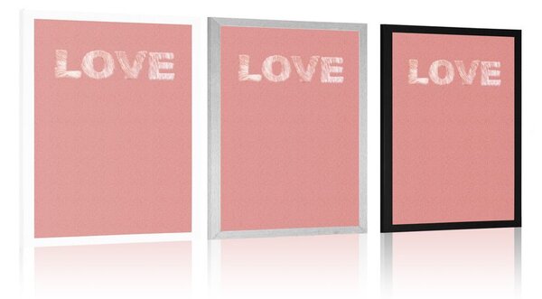 Plakat z prostym napisem Love