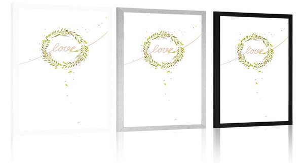 Plakat z minimalistycznym napisem Love