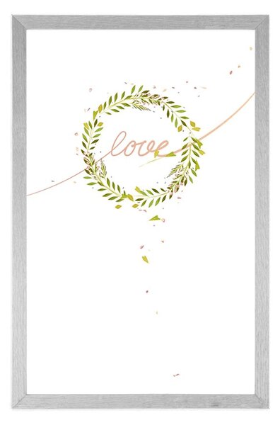 Plakat z minimalistycznym napisem Love